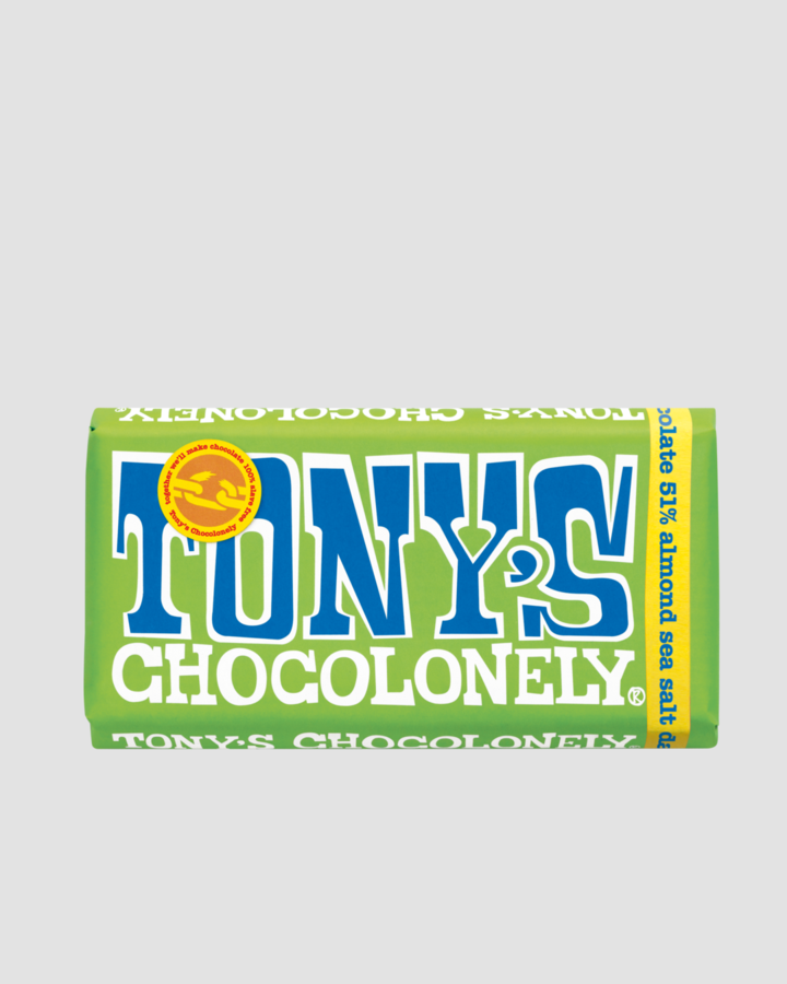 Tony's Chocolonely - Dark Chocolate Almond Sea Salt 51% – 180g - the good tonic
