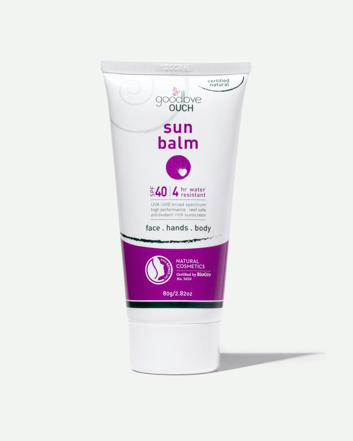 the good tonic & Goodbye Ouch have Certified Natural Sunscreen: Sun Balm proudly carries the NATRUE logo that guarantees that it has been audited by a highly respected international organisation.