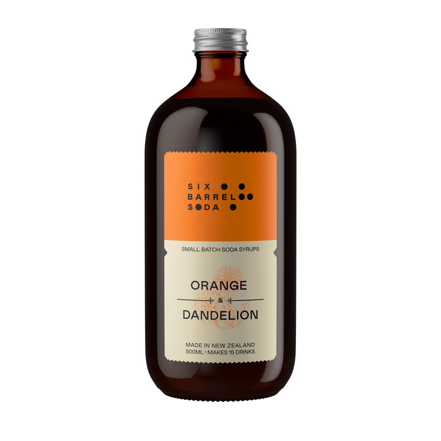 Six Barrel Soda - Orange & Dandelion, the good tonic, Whakatane