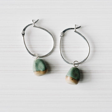 Woodfolk Rough Stone Hoops - the good tonic
